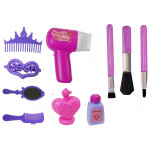 Kozmetický stolík so zrkadlom a príslušenstvom - ružový